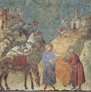 St Francis Giving his Cloak to a Poor Man GIOTTO di Bondone